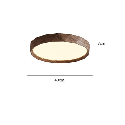 Wood-Effect LED Flush Mount Ceiling Light with Remote Option — product view