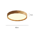 Wood-Effect LED Flush Mount Ceiling Light with Remote Option — product view