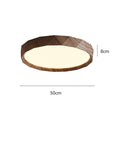 Wood-Effect LED Flush Mount Ceiling Light with Remote Option — product view
