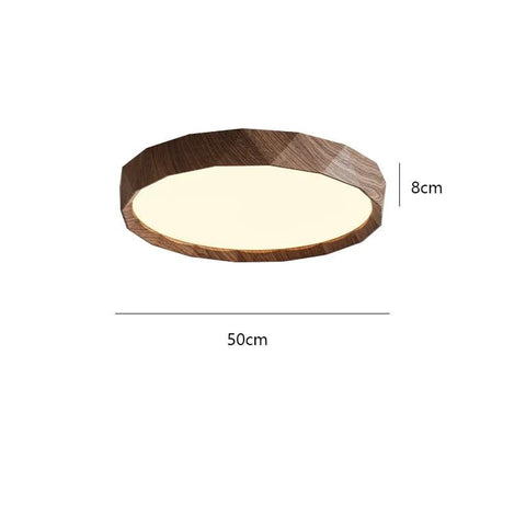 Wood-Effect LED Flush Mount Ceiling Light with Remote Option — product view