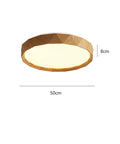 Wood-Effect LED Flush Mount Ceiling Light with Remote Option — product view