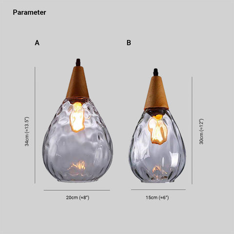 Textured Glass Teardrop Pendant Light for Kitchen Island Lighting