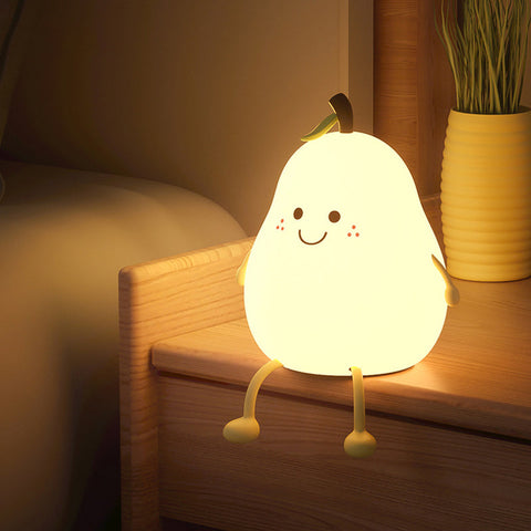 Pear-Shaped Rechargeable Night Light for Children's Bedtime Comfort