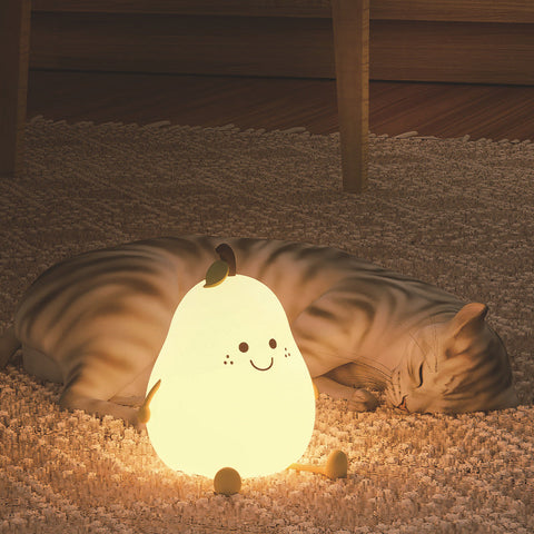 Pear-Shaped Rechargeable Night Light for Children's Bedtime Comfort
