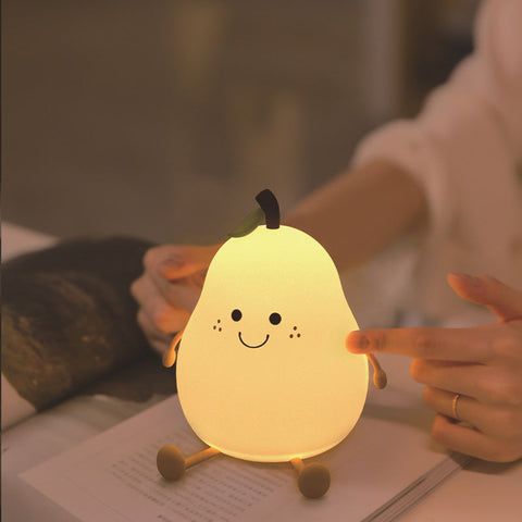Pear-Shaped Rechargeable Night Light for Children's Bedtime Comfort