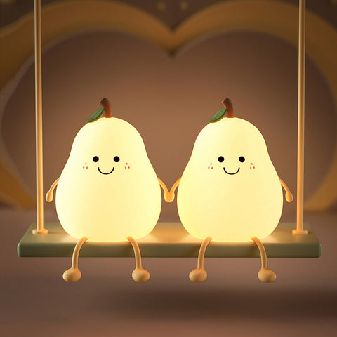 Pear-Shaped Rechargeable Night Light for Children's Bedtime Comfort