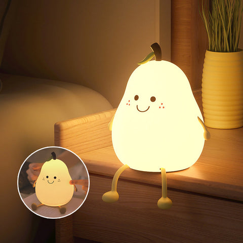 Pear-Shaped Rechargeable Night Light for Children's Bedtime Comfort
