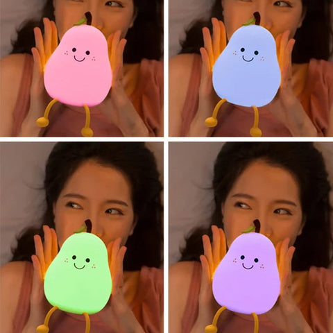 Pear-Shaped Rechargeable Night Light for Children's Bedtime Comfort