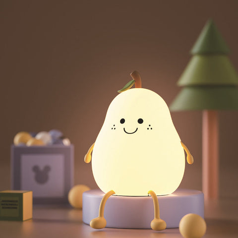 Pear-Shaped Rechargeable Night Light for Children's Bedtime Comfort