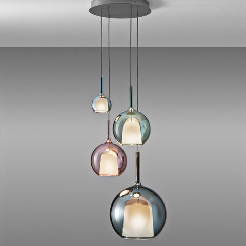 Round Glass Globe Pendant Light for Kitchen Islands and Dining Rooms