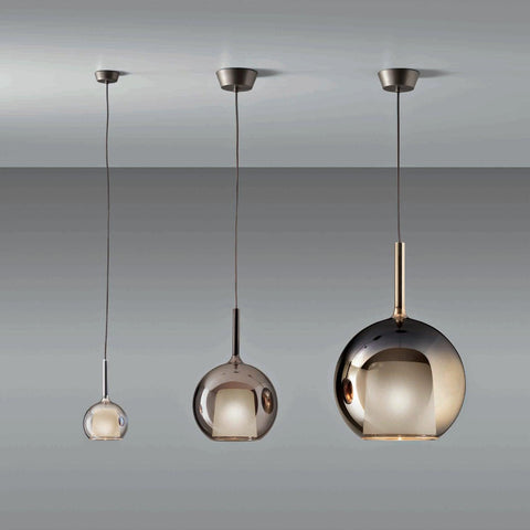 Round Glass Globe Pendant Light for Kitchen Islands and Dining Rooms