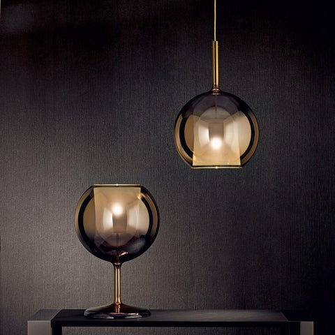 Round Glass Globe Pendant Light for Kitchen Islands and Dining Rooms