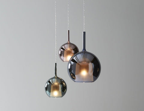 Round Glass Globe Pendant Light for Kitchen Islands and Dining Rooms