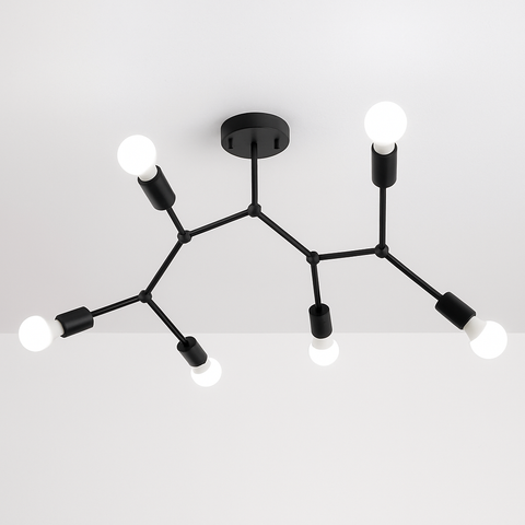 Branch Ceiling Light with Multiple Bulb Holders for Room Lighting
