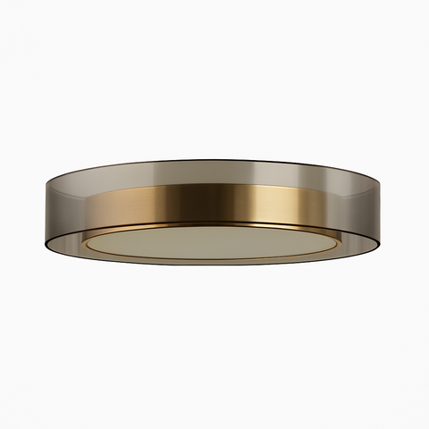 Gold Disc LED Flush Mount Ceiling Light with Layered Design