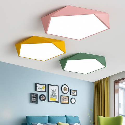 Geometric LED Ceiling Light for Bedroom and Dining Room Lighting