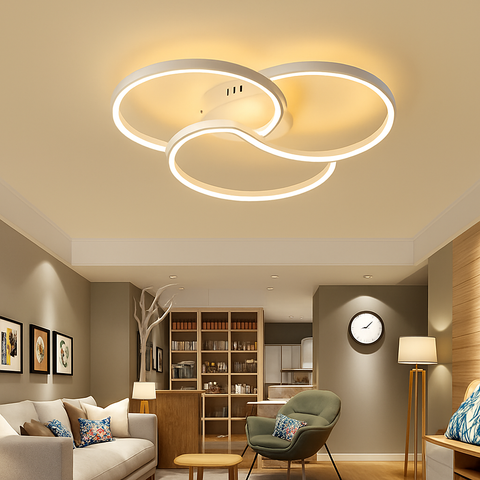 Three-Ring LED Ceiling Light for Modern Living Room Lighting for Home