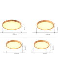 Ultra-Thin Round LED Ceiling Light with Wood Accent