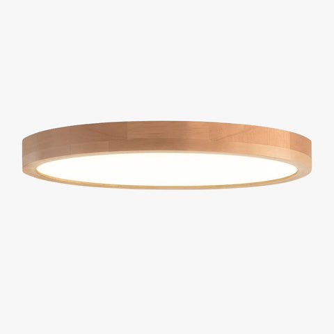 Round Wood LED Ceiling Light for Living and Dining Room Lighting