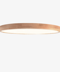 Ultra-Thin Round LED Ceiling Light with Wood Accent