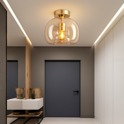 Modern Glass Ceiling Light for Bedroom and Dining Room Lighting