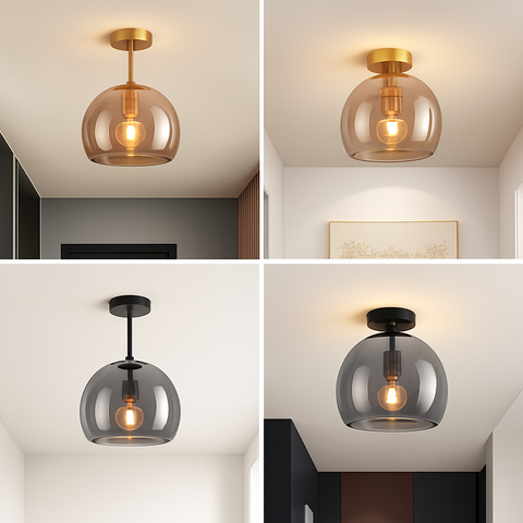 Modern Glass Ceiling Light for Bedroom and Dining Room Lighting