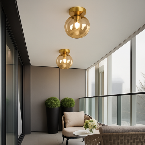 Modern Glass Ceiling Light for Bedroom and Dining Room Lighting