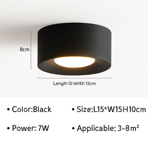 Cylinder LED Ceiling Spotlight for Kitchen and Hallway Lighting