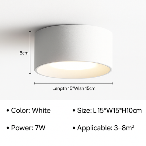 Cylinder LED Ceiling Spotlight for Kitchen and Hallway Lighting