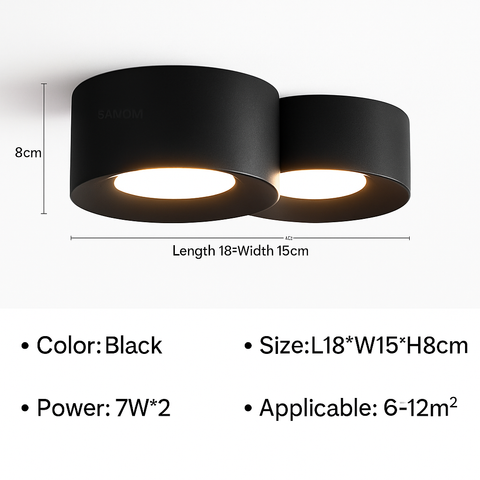 Cylinder LED Ceiling Spotlight for Kitchen and Hallway Lighting