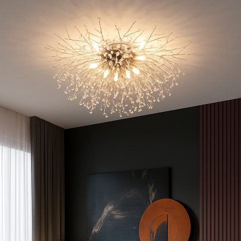 Dandelion Crystal Ceiling Light for Statement Interior Illumination