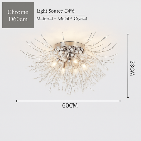 Dandelion Crystal Ceiling Light for Statement Interior Illumination