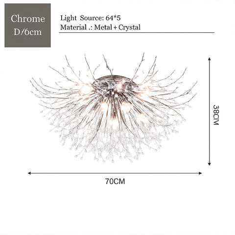 Dandelion Crystal Ceiling Light for Statement Interior Illumination