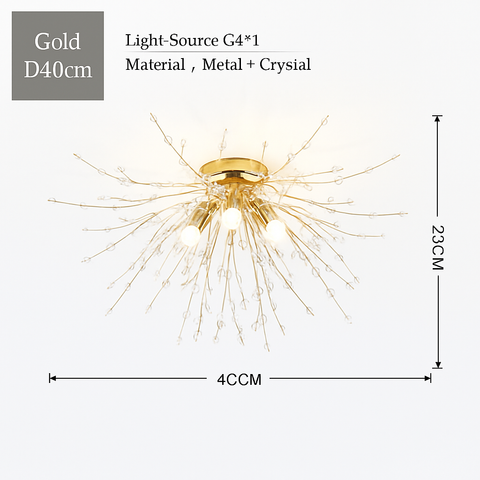 Dandelion Crystal Ceiling Light for Statement Interior Illumination