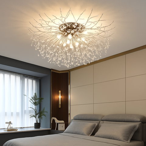 Dandelion Crystal Ceiling Light for Statement Interior Illumination