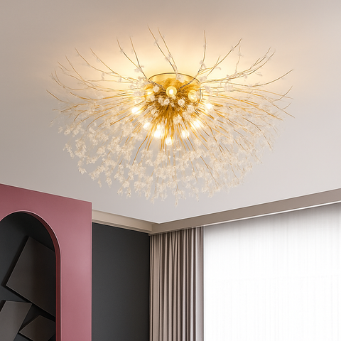 Dandelion Crystal Ceiling Light for Statement Interior Illumination
