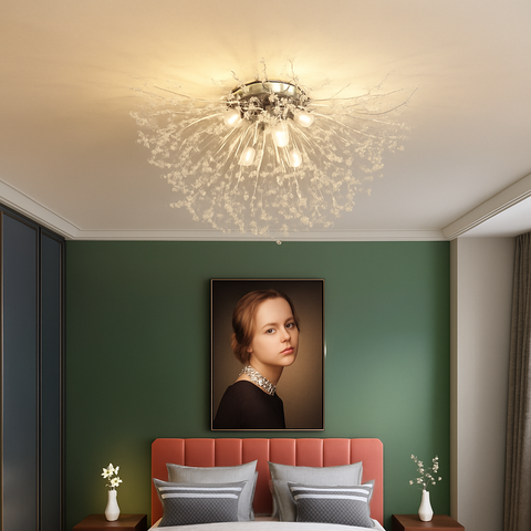 Dandelion Crystal Ceiling Light for Statement Interior Illumination