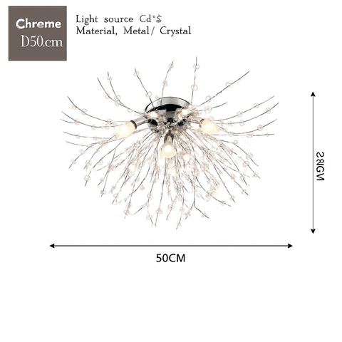 Dandelion Crystal Ceiling Light for Statement Interior Illumination