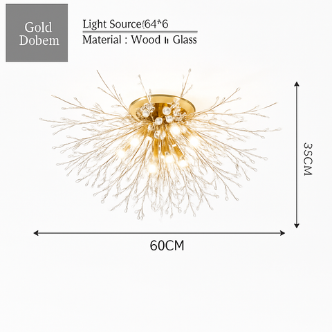 Dandelion Crystal Ceiling Light for Statement Interior Illumination