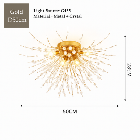 Dandelion Crystal Ceiling Light for Statement Interior Illumination