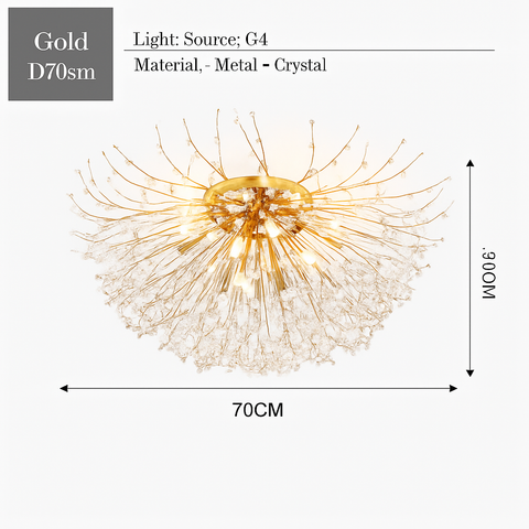 Dandelion Crystal Ceiling Light for Statement Interior Illumination