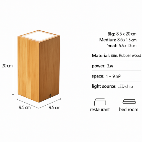 Wooden Cube LED Ceiling Light for Compact Surface-Mounted Lighting