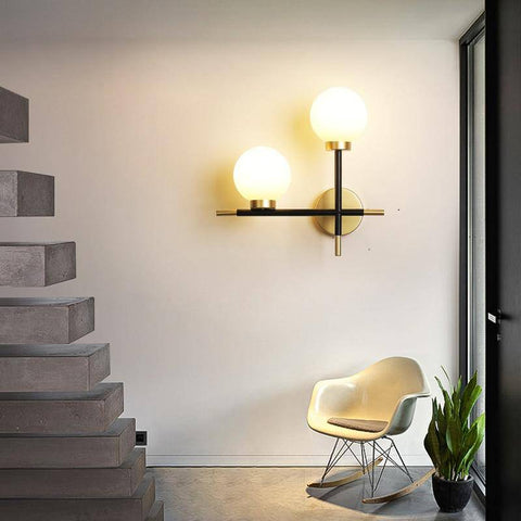 Linear Glass Globe Wall Light for Modern Living and Bedroom Decor