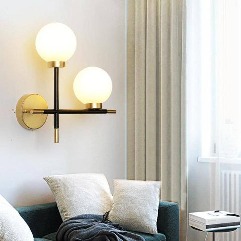 Linear Glass Globe Wall Light for Modern Living and Bedroom Decor