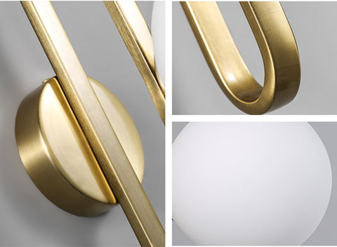 Wall Sconce with Frosted Glass Globe and Brushed Metal Loop Frame