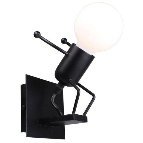 Seated Figure Metal Wall Sconce for Playful Interior Accent Lighting