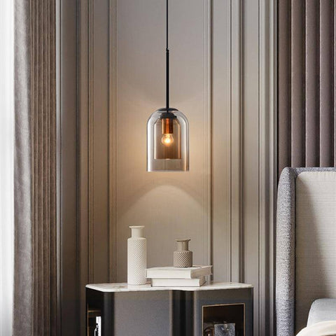 Double Glass Tube Pendant Light for Kitchen Island and Dining Area