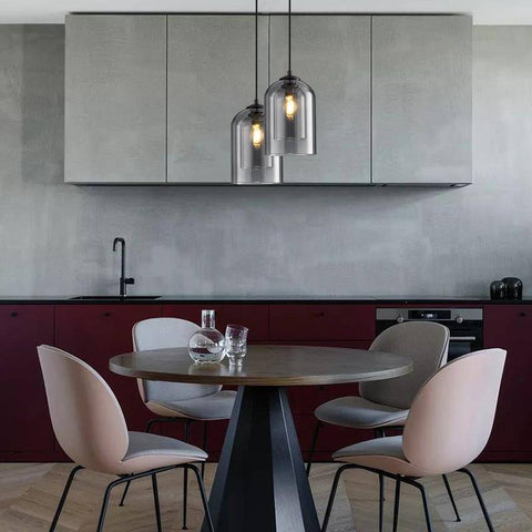 Double Glass Tube Pendant Light for Kitchen Island and Dining Area