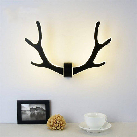 Wood Antler LED Wall Sconce with Sculptural Branch Form for Interiors