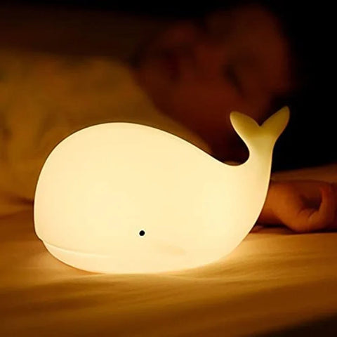 Silicone Whale Night Light with Touch Color Control